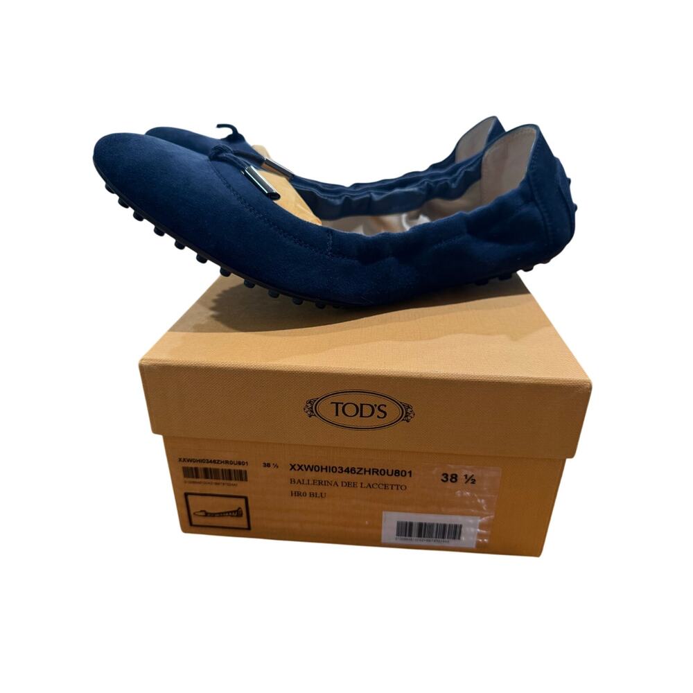 Tods Blue Suede Ballerina Dee Laccetto Ballet flats sz. 38 - Picture 6 of 9